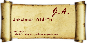 Jakubecz Alán névjegykártya